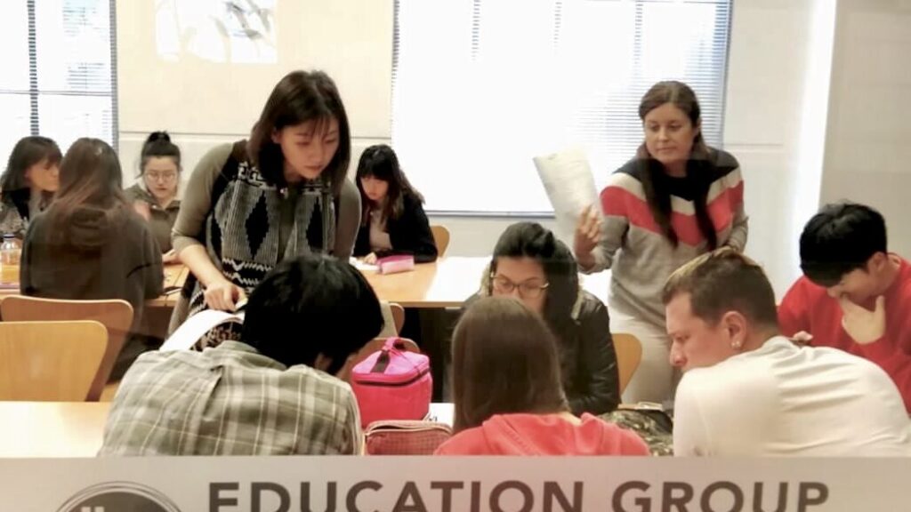 Ellen with students